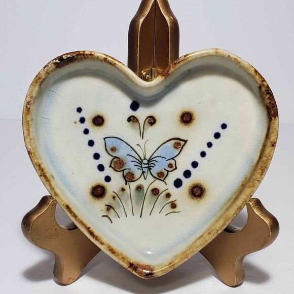 Tonala Folk Art Pottery Planter and Dish Heart - Picture 5 of 9